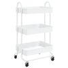 vidaXL Rullvagn 3 v&aring;ningar vit 43x34x79 cm st&aring;l