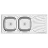 vidaXL Dubbla diskhoar silver 1200x500x155 mm rostfritt st&aring;l