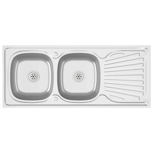 vidaXL Dubbla diskhoar silver 1200x500x155 mm rostfritt st&aring;l