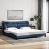 vidaXL Bed Frame without Mattress "Hvar" Blue 200x200 cm Fabric