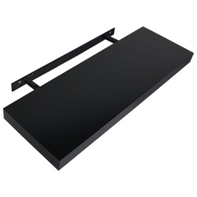 vidaXL Svävande vägghyllor 2 st svart 60x20x3,8 cm