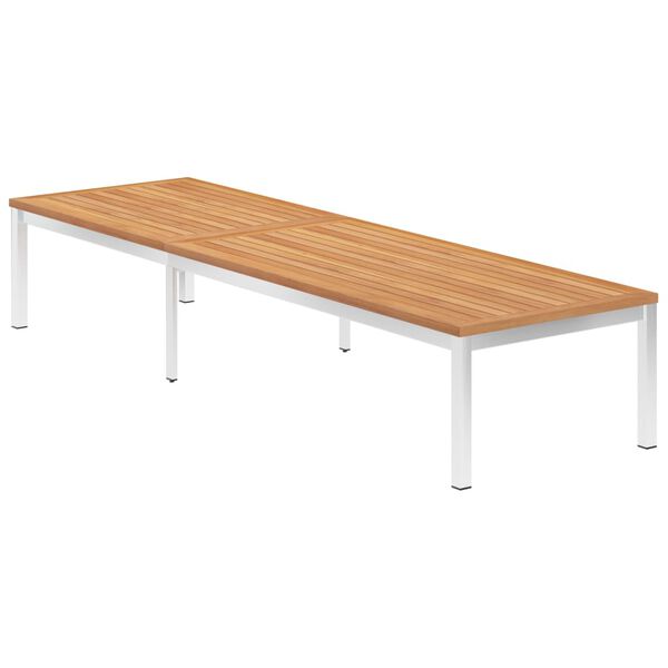 vidaXL Sols&auml;ng massivt teaktr&auml; och rostfritt st&aring;l