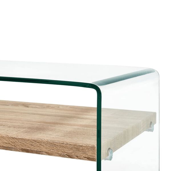 vidaXL Soffbord genomskinlig 98x45x31 cm härdat glas