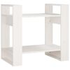 vidaXL Bokhylla/Rumsavdelare vit 60x35x57 cm massiv furu