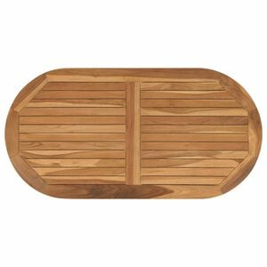 vidaXL Bordsskiva Oval Massivt teaktr&auml; Naturlig