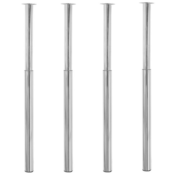 vidaXL Justerbara bordsben 4 st 710 mm-1100 mm krom