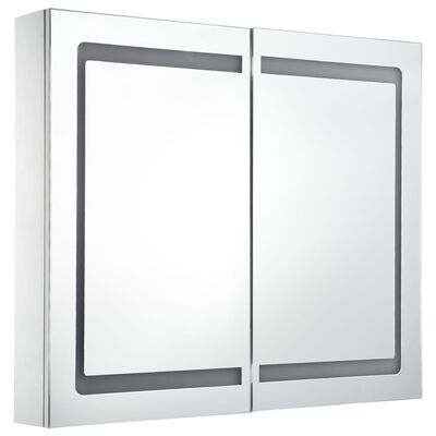 vidaXL Badrumsskåp med spegel LED 80x12,2x68 cm