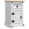 vidaXL S&auml;ngbord med l&aring;da Corona Vit 35 x 32,5 x 58 cm Massiv furu