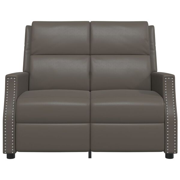 vidaXL Massagefåtölj 2-sits grå konstläder