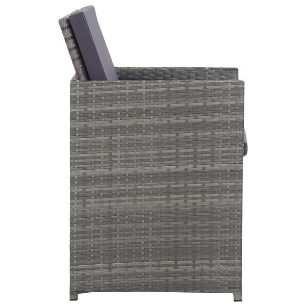 vidaXL Matgrupp f&ouml;r tr&auml;dg&aring;rden 9 delar konstrotting & akaciatr&auml; antracit