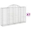 vidaXL Gabioner b&aring;gformade 7 st 200x30x120/140 cm galvaniserat j&auml;rn