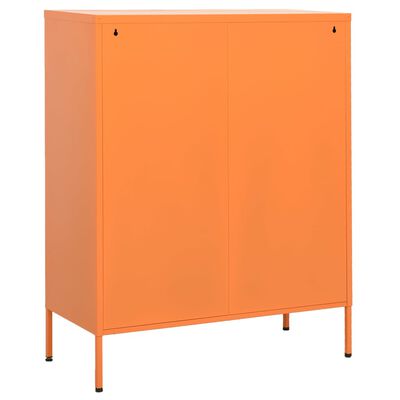 vidaXL Förvaringsskåp orange 80x35x101,5 cm stål
