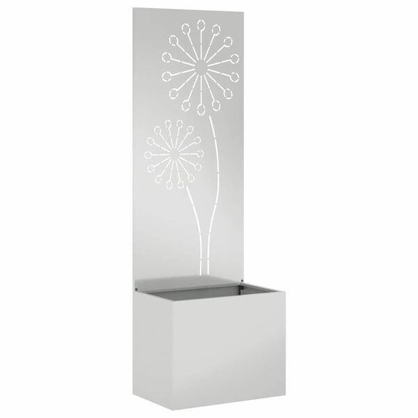 vidaXL Tr&auml;dg&aring;rds integritetssk&auml;rm Silver 50 x 140 cm Galvaniserat st&aring;l