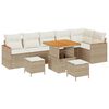 vidaXL Tr&auml;dg&aring;rdsoffset 9 st 6-Antal sittplatser Beige Poly rattan