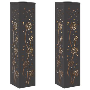 vidaXL Solar LED Stig Ljus 2 st Varmvit 18 x 18 x 80 cm