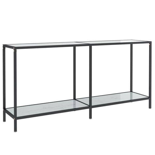vidaXL Konsolbord vit 160x35x75 cm härdat glas