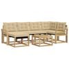 vidaXL Utomhussoffset 7 st 6-sits Vit och Beige