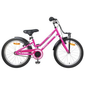 vidaXL Barncykel 22 Tum f&ouml;r 7-12 &aring;r gamla Rosa Svart