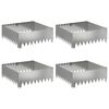 vidaXL Kant f&ouml;r gr&auml;smatta 4 pcs 60 x 60 x 20 cm St&aring;l Silver