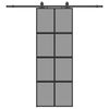 vidaXL Skjutd&ouml;rr med beslag svart 76x205 cm h&auml;rdat glas