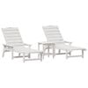 vidaXL Solstol Reclining 3 pcs Vit polyeten