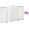 vidaXL Gabioner bågformade 10 st 400x50x220/240 cm galvaniserat järn