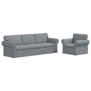 vidaXL Soffset 2 pcs Ljusgr&aring; 245 x 82 x 80 cm tyg