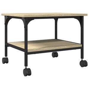 vidaXL Skrivarst&auml;ll 2 hyllor sonoma-ek 50x40x38 cm konstruerat tr&auml;