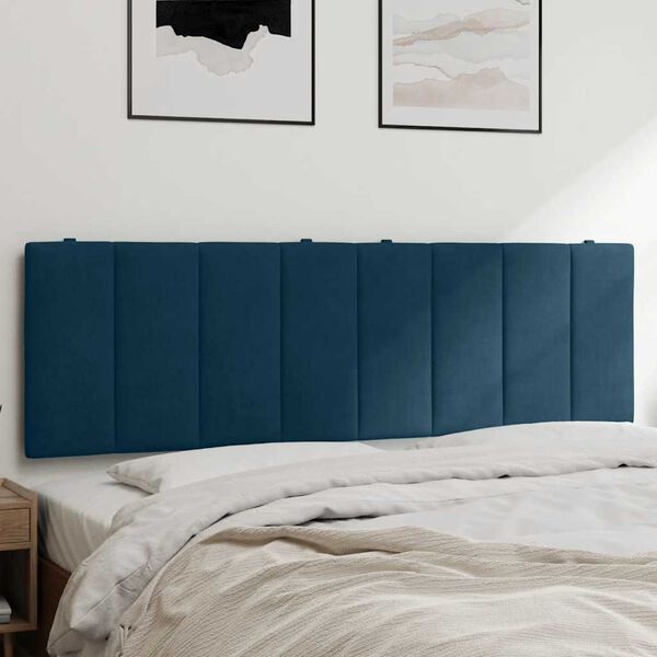 vidaXL Headboard Cushion "Hanko" Blue 160 cm Velvet