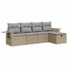 vidaXL Soffgrupp f&ouml;r tr&auml;dg&aring;rden med dynor 5 delar beige konstrotting