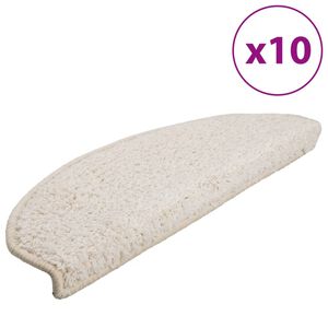 vidaXL Trappmattor 10 st 65x21x4 cm vita halvrunda stora