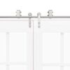 vidaXL Skjutdörrsbeslag 183 cm rostfritt stål silver