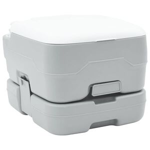 vidaXL Campingtoalett Gr&aring; och Vit 41,5 x 36,5 x 30 cm polyeten