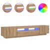 vidaXL TV-b&auml;nk med LED-lampor artisan ek 200x35x40 cm konstruerat tr&auml;