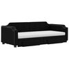 vidaXL Dagbädd utdragbar med lådor svart 90x200 cm tyg