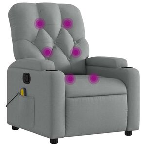 vidaXL Massagef&aring;t&ouml;lj ljusgr&aring; tyg