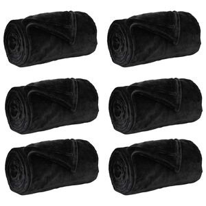 vidaXL Filtar 6 st Svart 150 x 200 cm 4.68 kg Fleece