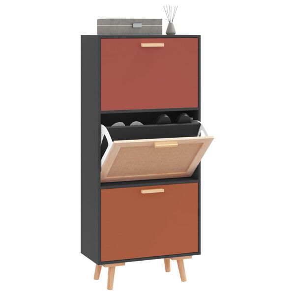 vidaXL Skosk&aring;p svart 52x25x120 cm konstruerat tr&auml;