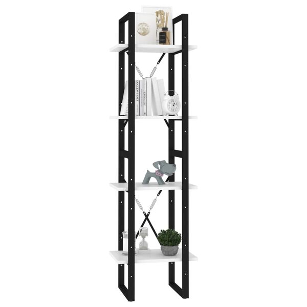 vidaXL Bokhylla 4 hyllplan vit 40x30x140 cm konstruerat trä