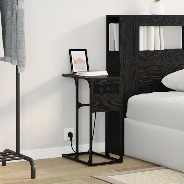 vidaXL Nattduksbord Svart Ek 41,5 x 26 x 60,5 cm Konstruerat tr&auml;