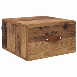 vidaXL V&auml;ggmonterad s&auml;nggavel Gammalt tr&auml; 35 x 35 x 20 cm
