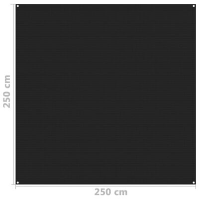vidaXL Tältmatta 250x250 cm svart