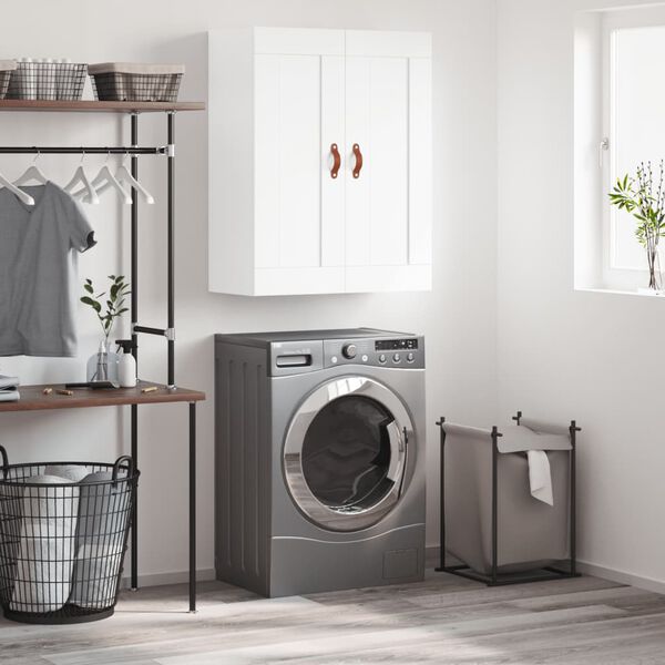 vidaXL V&auml;ggsk&aring;p vit 69,5x34x90 cm konstruerat tr&auml;