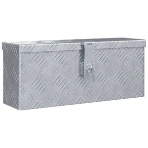 vidaXL F&ouml;rvaringsl&aring;da aluminium 48,5x14x20 cm silver
