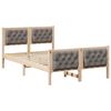 vidaXL S&auml;ngram med huvudgavel Taupe 120 x 200 cm Massiv furu