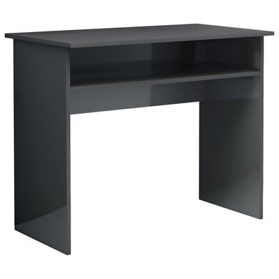 vidaXL Skrivbord grå högglans 90x50x74 cm konstruerat trä