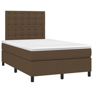 vidaXL Rams&auml;ng med madrass m&ouml;rkbrun 120x190 cm tyg