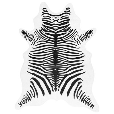 vidaXL Matta svart och vit 120x170 cm zebramönster tvättbar halkfri
