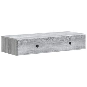 vidaXL V&auml;ggmonterad sidobord Gr&aring; sonoma-ek 87,5 x 34,5 x 17 cm