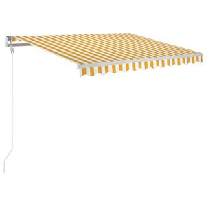 vidaXL Markis automatiskt inf&auml;llbar 300x250 cm gul och vit